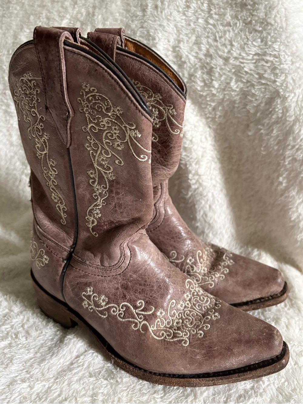 Corral Girl’s Floral Embroidered Square Toe Cowboy Boots Western 13.5 Kids